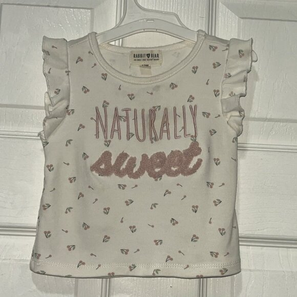 New Rabbit and Bear T-Shirt Says Natually Sweeet SO Adorable 12 Months - Picture 1 of 4
